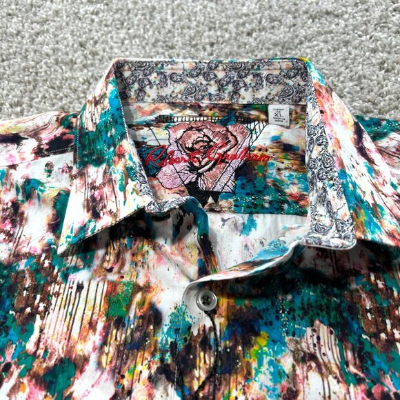 NWT Robert Graham Men's XL Multicolor Hidden Depth Button Down Long Sleeve Shirt - Picture 4 of 10